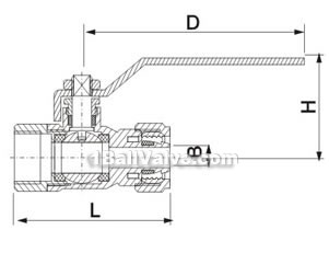 Forged brass aluminum-plastic compound pipe clamp ball valve (single clamp type) constructral diagram