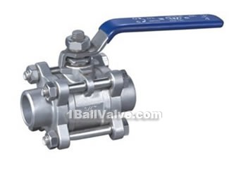 Butt welded three-plate ball valves