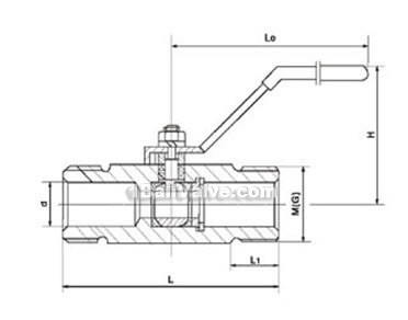 External thread ball valve, butt welded ball valve constructral diagram