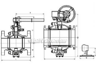 GB cast steel fixed ball valve constructral diagram