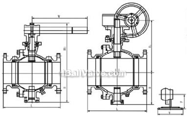 Q647H pneumatic fixed ball valve structural diagram 2