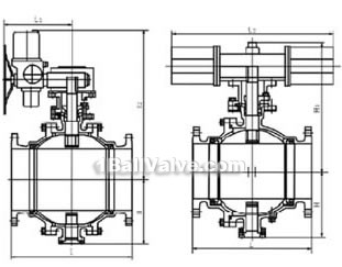 Q647H pneumatic fixed ball valve structural diagram 2