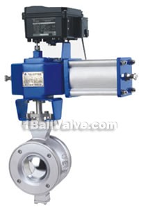 Pneumatic v-shape ball valves