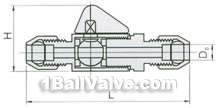 QY-1 pneumatic pipe ball valve structural diagram