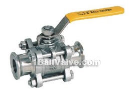 Three-plate clamp ball valves