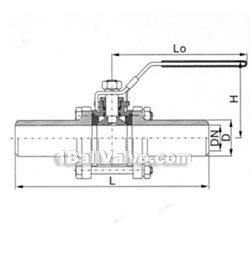 Q11F three-plate ball valve structural diagram