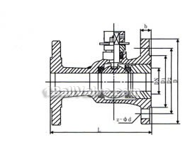 Q641 pneumatic unitary high temperature ball valve structural diagram