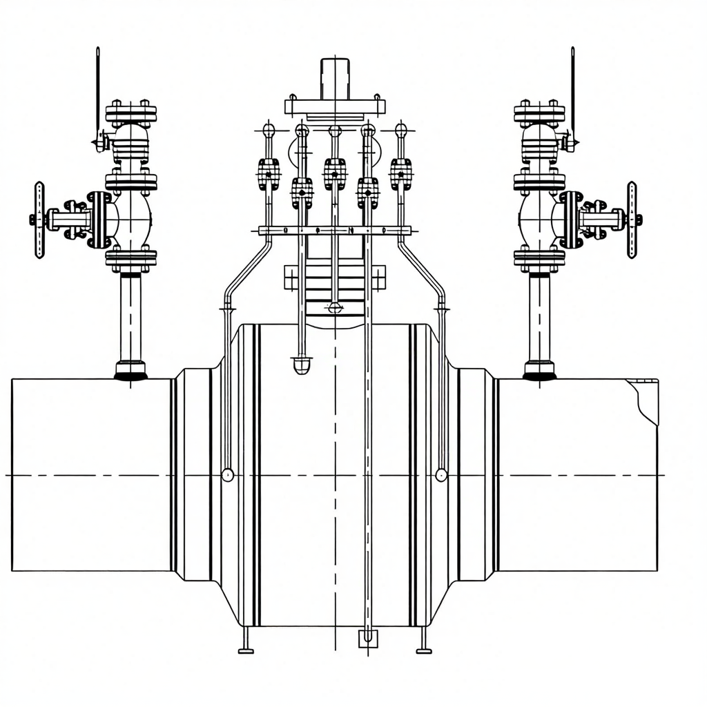 Q61F Fully Welded Ball Valve structural diagram