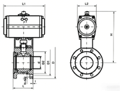 Q671F Pneumatic Wafer Ball Valve structural diagram